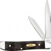 Case Folding Pocket Knife – Black Curly Oak Wood Smooth Handle EDC Knife