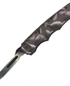 Havalon Piranta Stag Black Folding Knife – Replaceable Blade Hunting & Skinning Knife with Stag Handle