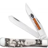 Case Sportsman Series Elk Embellished Trapper Knife – Smooth Natural Bone Handle