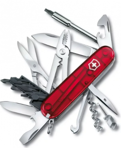 Victorinox CyberTool 34 Translucent Red Swiss Army Knife – Model 1.7725.T | 34-Function Multi-Tool