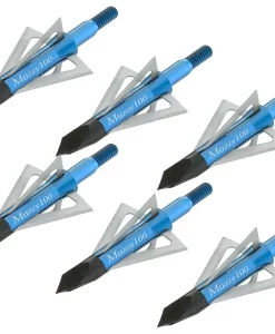 Muzzy 100 Grain 4-Blade Broadheads 6 Pack – Fixed Blade Archery Hunting Tips #M209