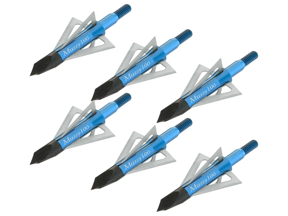 Muzzy 100 Grain 4-Blade Broadheads 6 Pack – Fixed Blade Archery Hunting Tips #M209 Muzzy 100 Grain 4-Blade Broadheads 6 Pack – Fixed Blade Archery Hunting Tips #M209