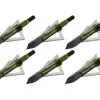 Muzzy 100gr 3-Blade Broadheads 6 Pack – Fixed Blade Archery Hunting Tips #225-X