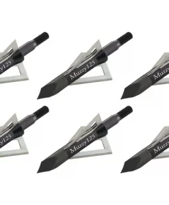 Muzzy 125 Grain 3-Blade Broadheads 6 Pack – Fixed Blade Archery Hunting #M235