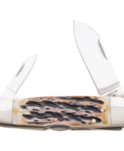 Bear & Son Piranha 4" Lockback Knife – Genuine India Stag Bone