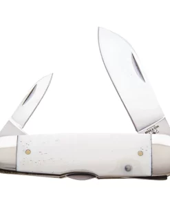 Bear & Son Piranha 4" Lockback Knife – White Smooth Bone