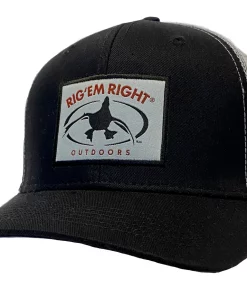 Rig'Em Right Black Front Trucker Hat – Mesh Back, Adjustable