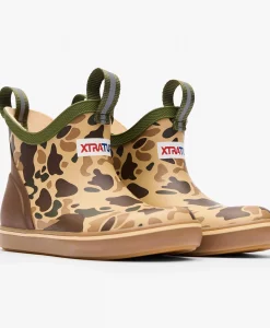 XTRATUF Kids' Ankle Deck Boot Sport, Duck Camo – 100% Waterproof