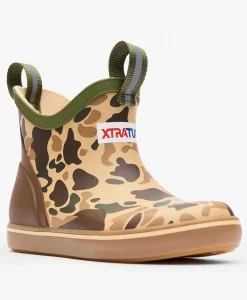 XTRATUF Kids' Ankle Deck Boot Sport, Duck Camo – 100% Waterproof
